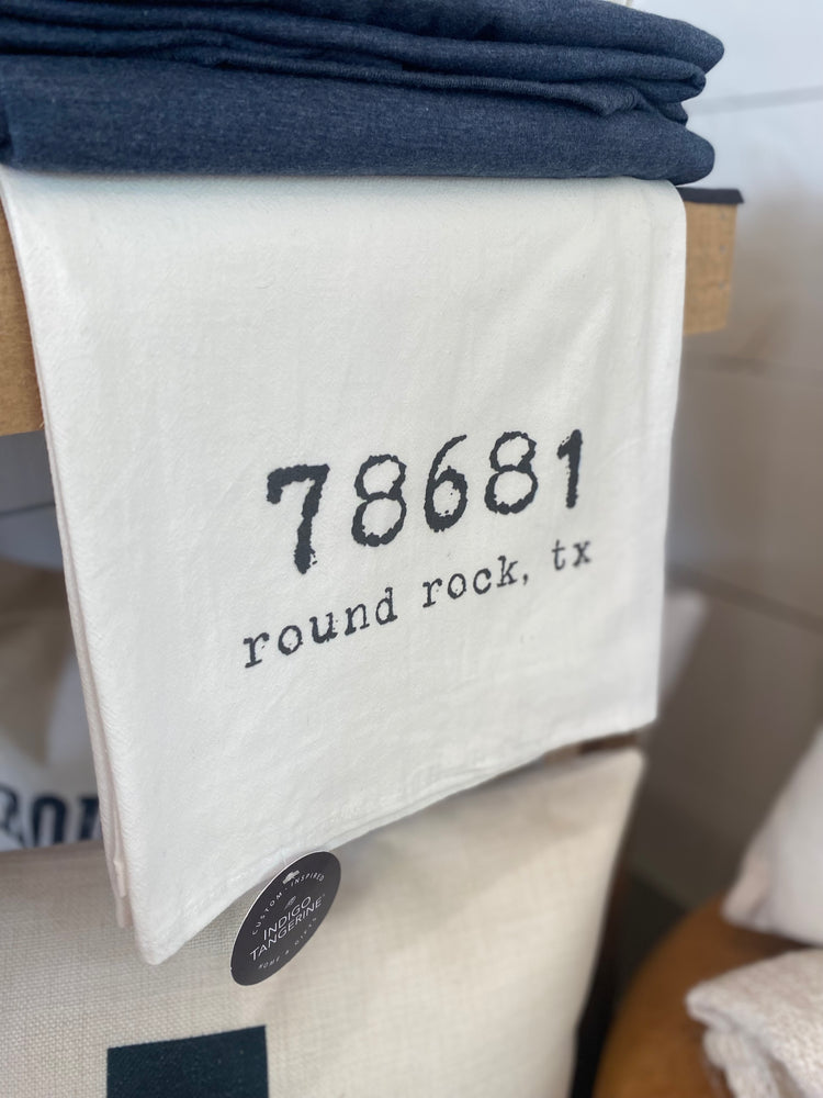 Round Rock Zip Code Dish Towel