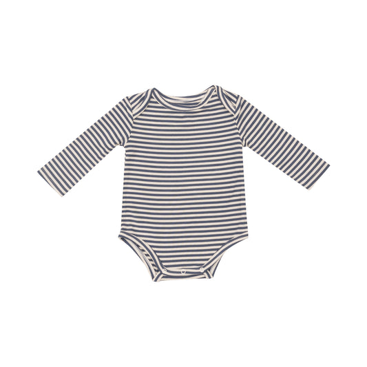 Angel Dear Navy Oat Stripe Bodysuit