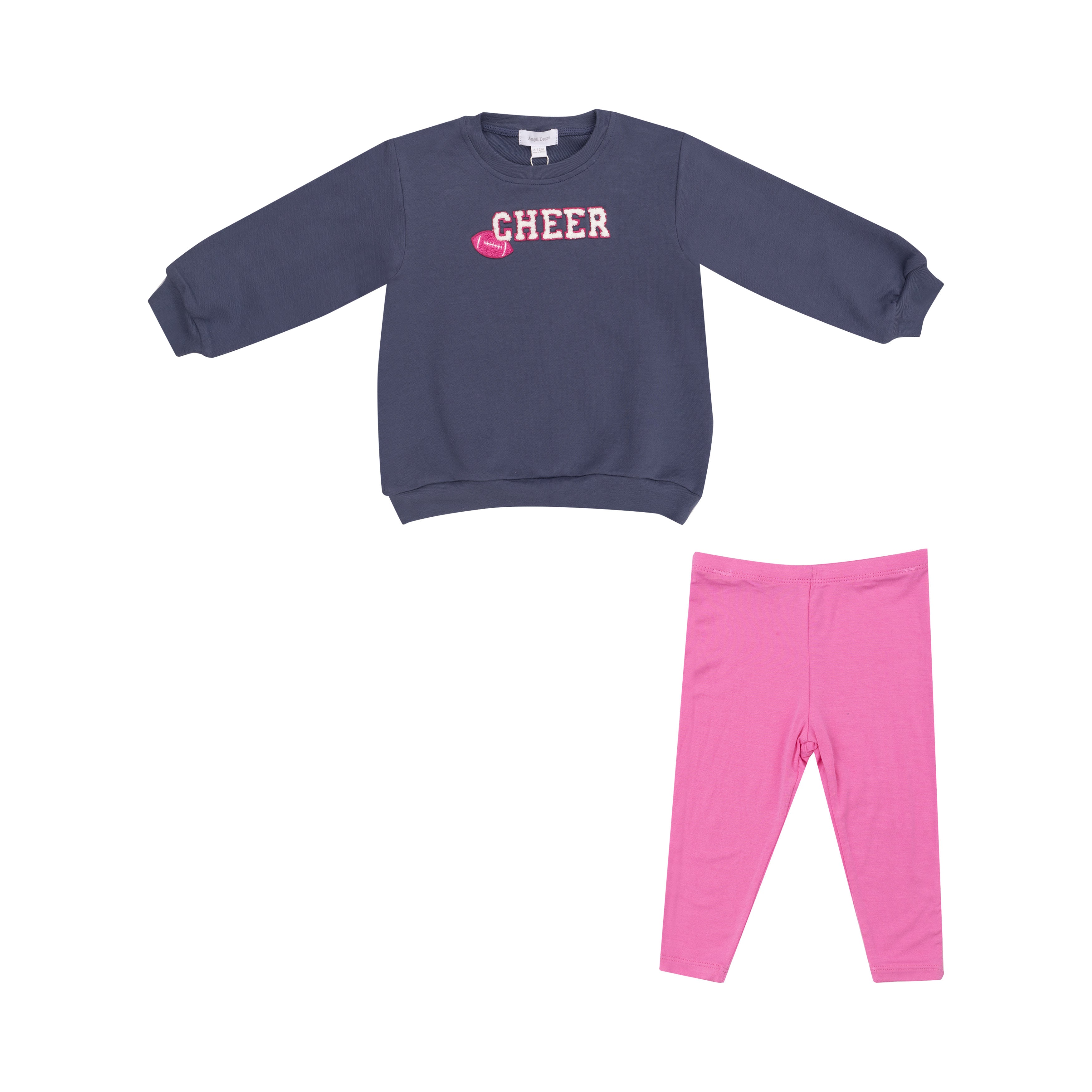 Angel Dear Cheer French Terry Sweatshirt w Pink Rib Legging