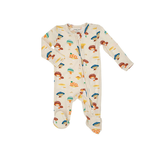 Mushroom Fun-Guys 2 Way Zipper  Footie Pink