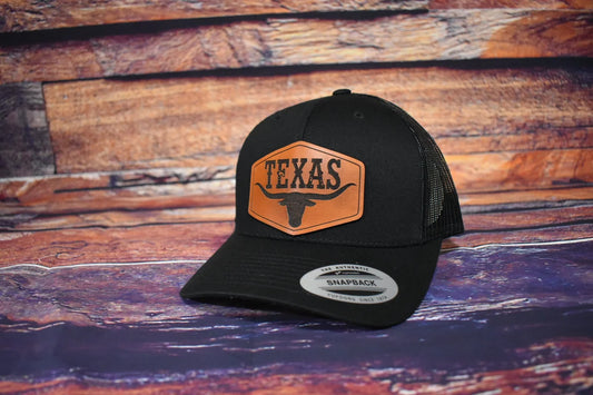 Trevizo Mens Hat with leather Longhorn Patch