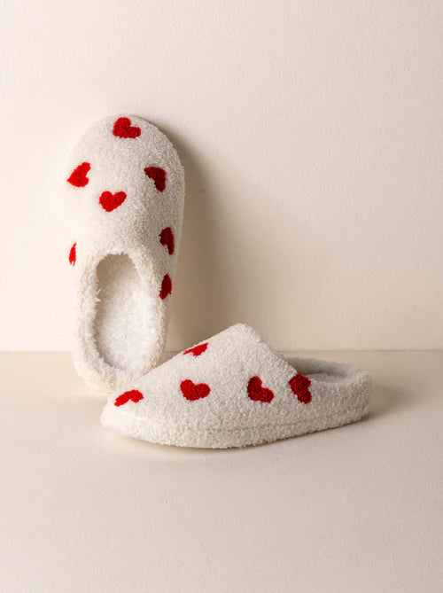 Heart Slippers Ivory