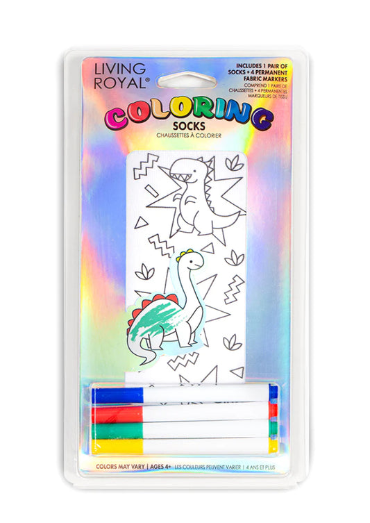 Dinosaur Coloring Socks