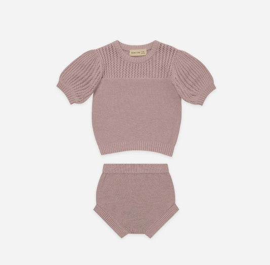 Quincy Mae Pointelle Knit Set Lilac