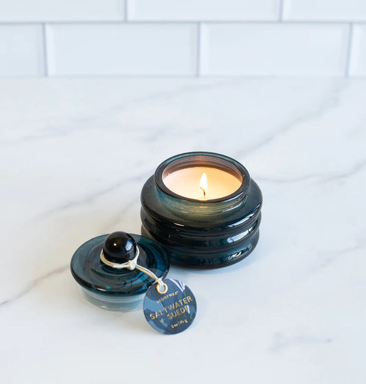 Navy Blue 3 oz Saltwater and Suede Candle