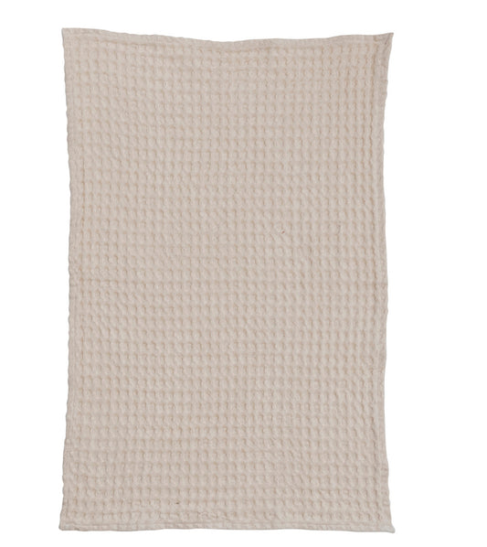 Stonewashed Cotton Waffle Weave Tea Towel Natural