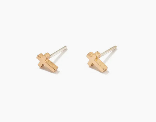 Cross Studs Gold