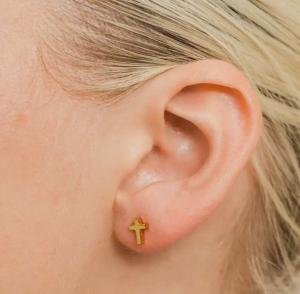 Cross Studs Gold