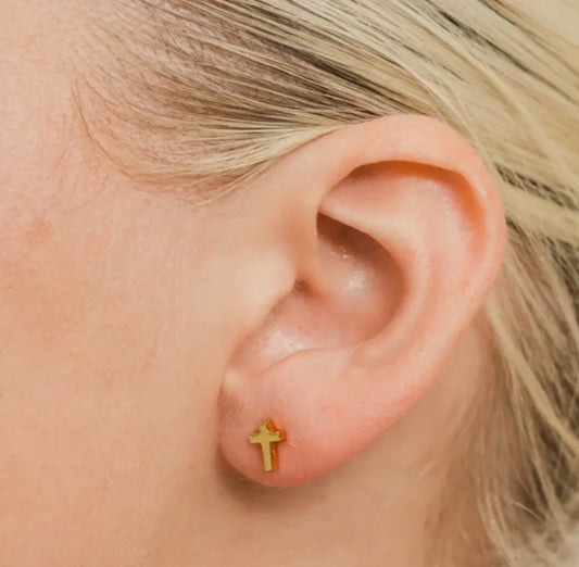 Cross Studs Gold