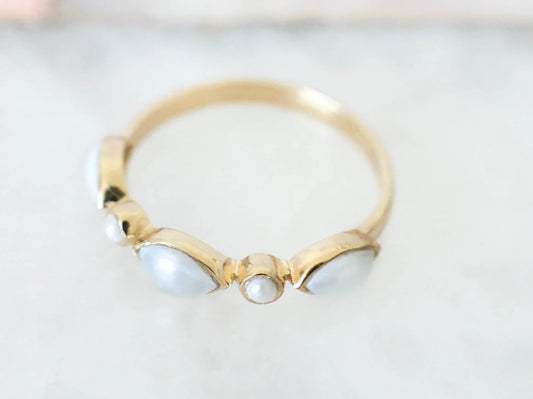 Olivia Ring Pearl Gold