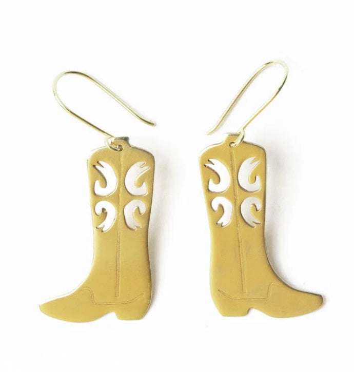 Lacey Boot Brass Dangle Earring