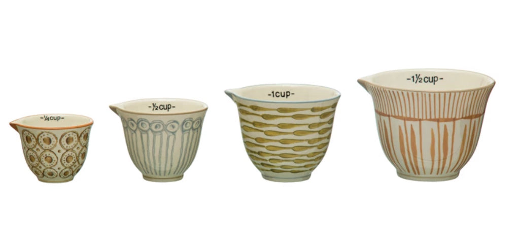 Hand Painted Measuring Cup Set of 4