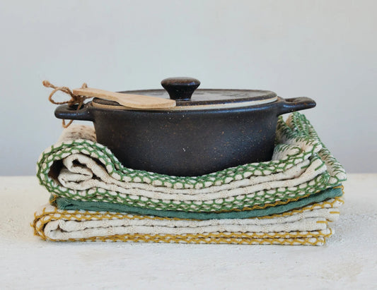 Stoneware Brie Baker With Bamboo Spreader