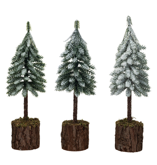 Faux Fir Trees With Wood Base3 Styles