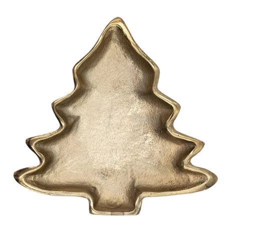 Aluminum Gold Tree Shaped Dish