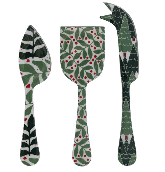 Enameled Stainless Steel Cheese Servers Set of 3