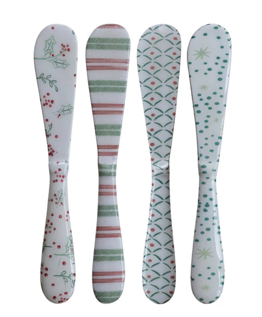 Enameled Stainless Steel Canape Knifes 4 Styles
