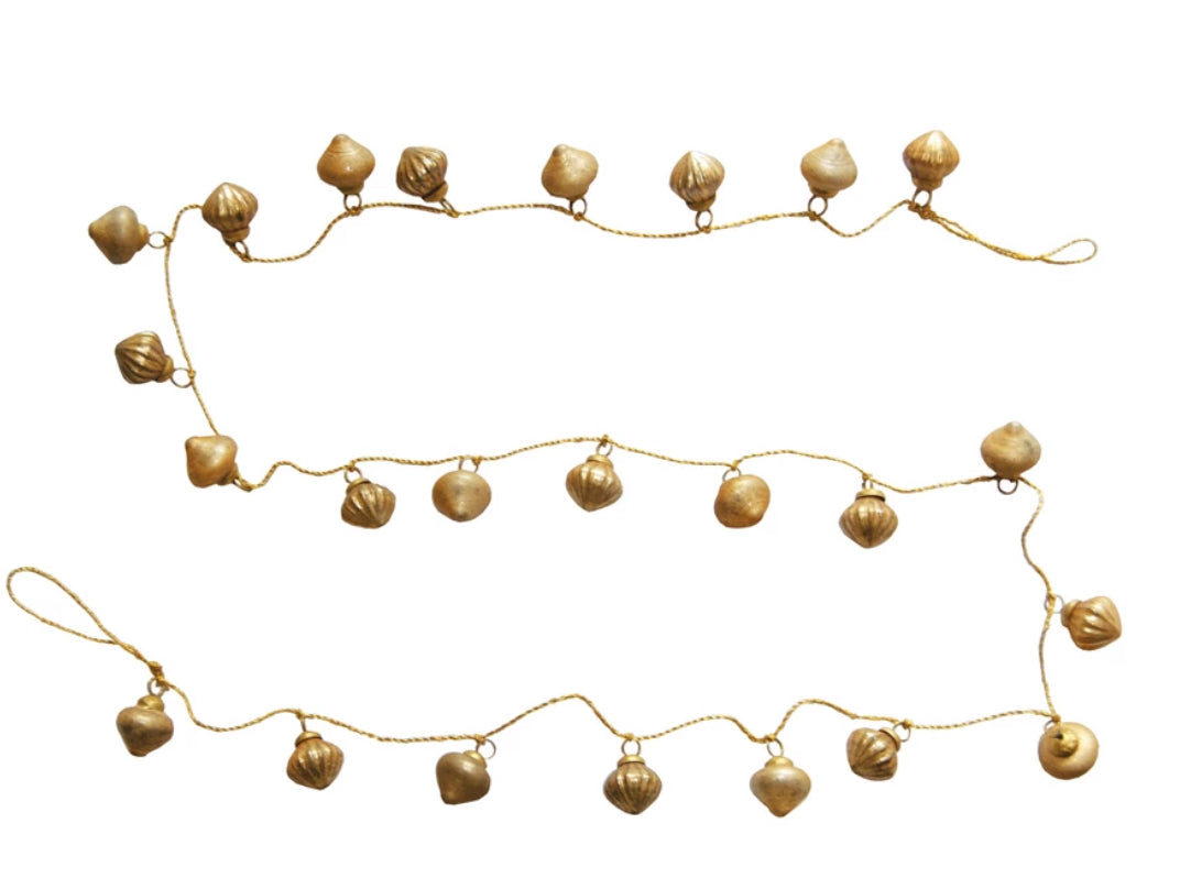 Mercury Glass Ornament Garland Gold