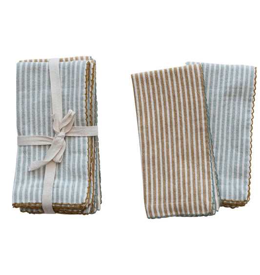 Striped Cotton Napkins Set of 4