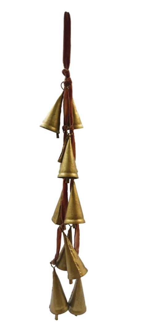 Velvet Ribbon Door Hanger With Bells