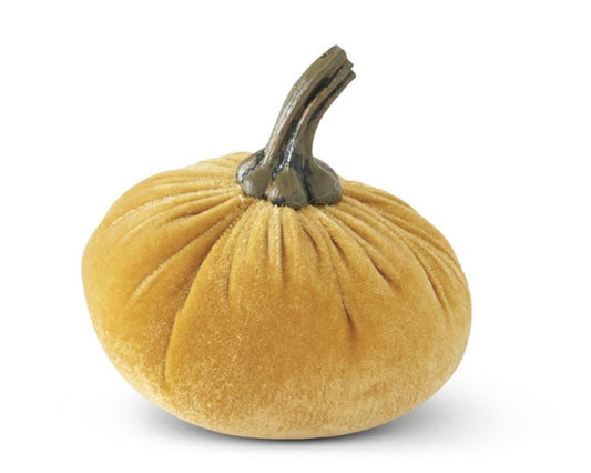 4.25 In Yellow Velvet Pumpkin