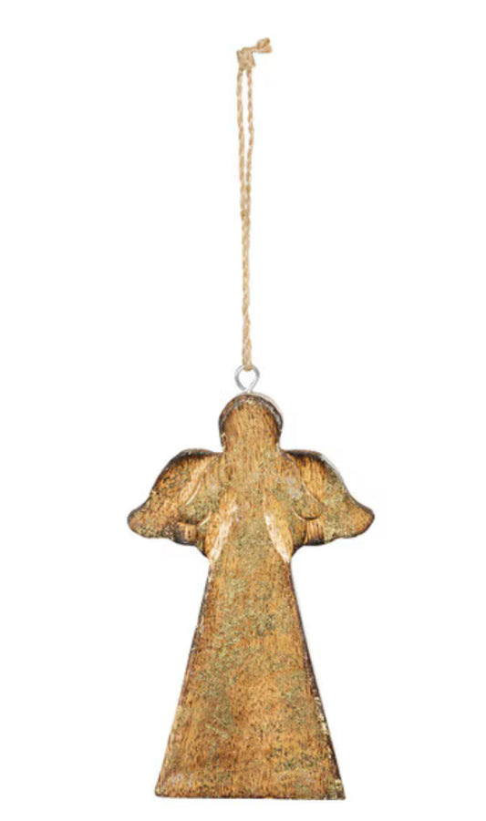 Wooden Carved Angel Ornament