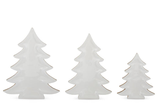 Wooden Christmas Tree Trays w/ White Inside 3 sizes