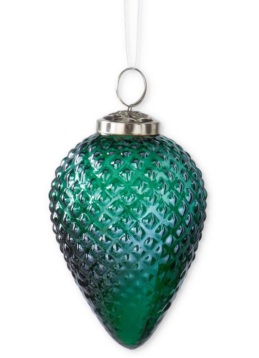 Green Glass Pinecone Ornament