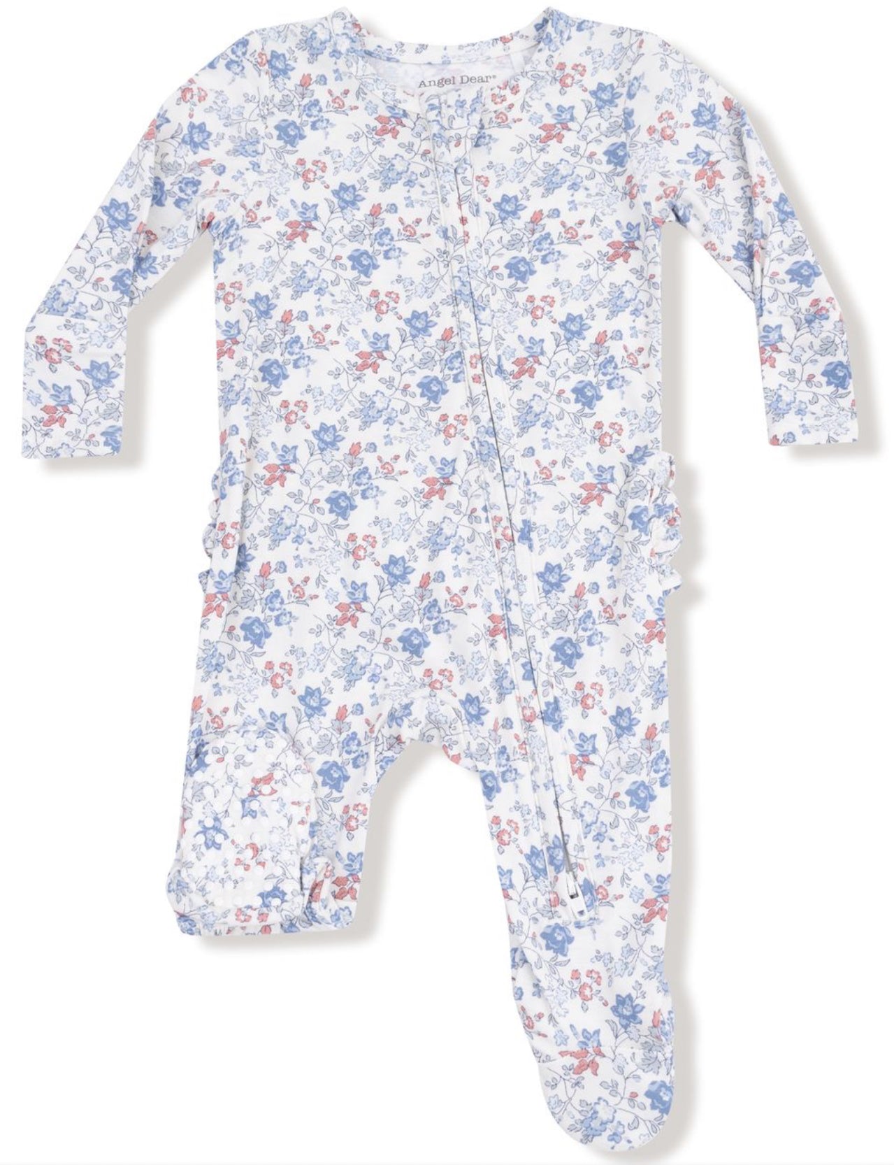 Country Girl Floral 2 Way Zipper Ruffle Back Footie