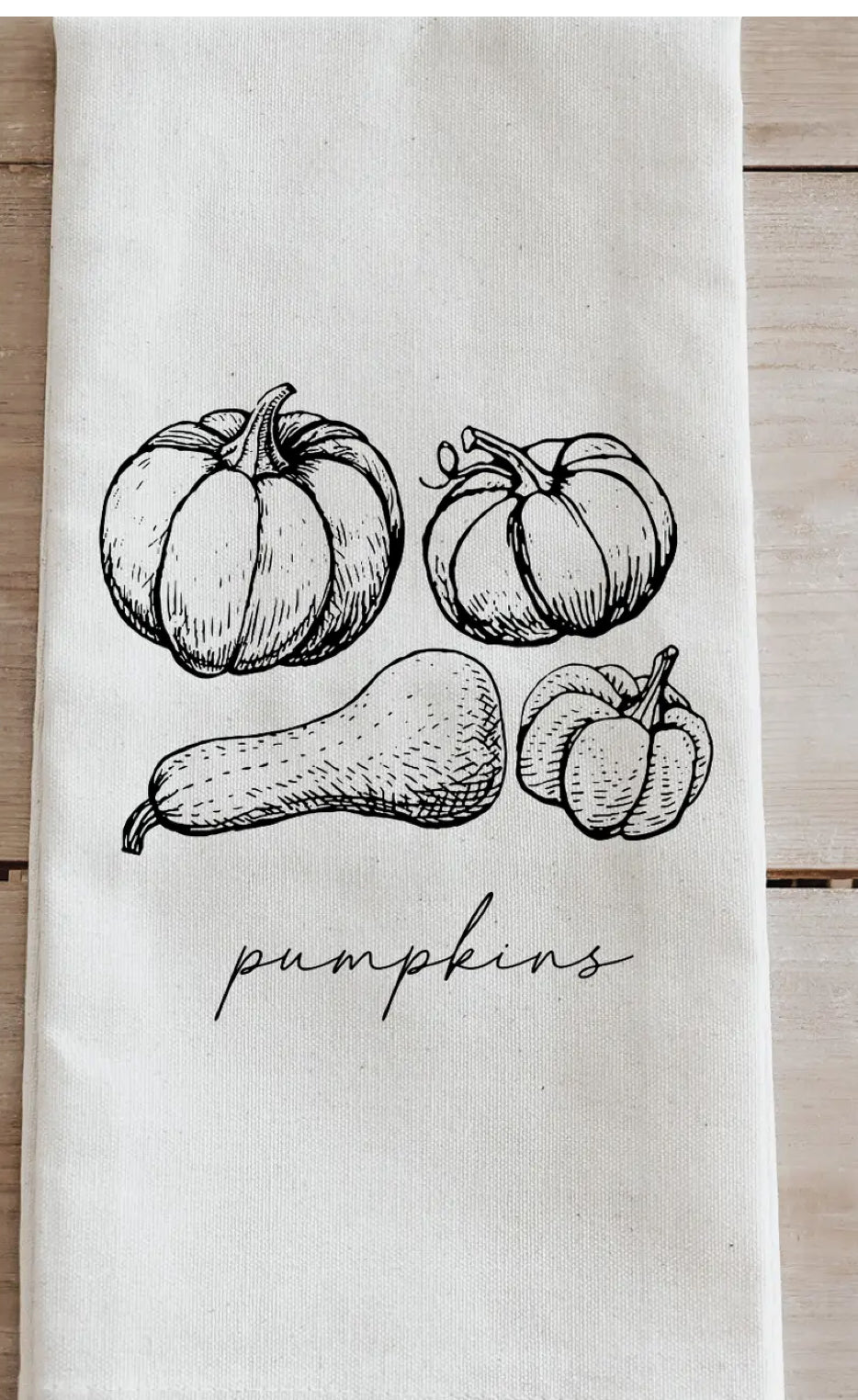 Pumpkins And Gourds Tea Towel