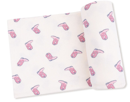 Petite Cowgirl Boots Baby Swaddle Blanket