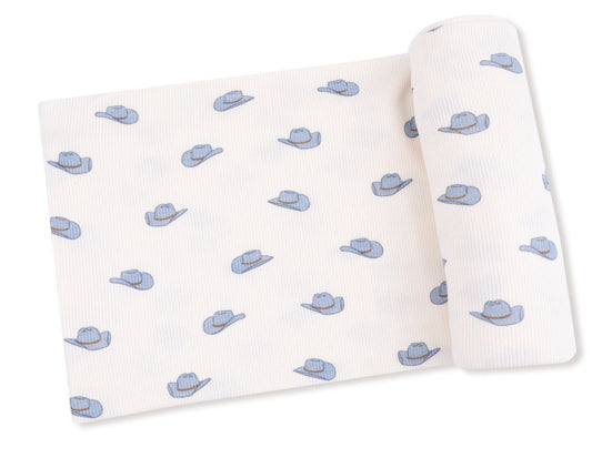 Petite Cowboy Hats Swaddle Blanket