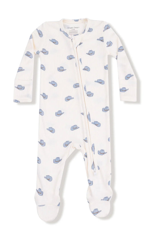 Petite Cowboy Hats 2 Way Zipper Footie