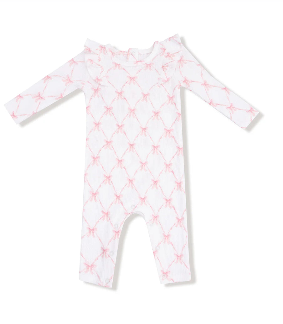Ribbon Bow Trellis Ruffle Romper