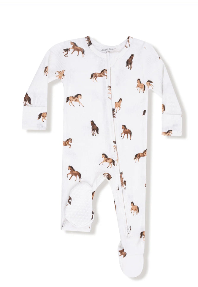 Mini Horses 2 Way Zipper Footie