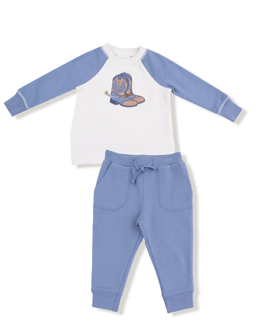 Boot Applique Raglan Sweatshirt And Jogger Set