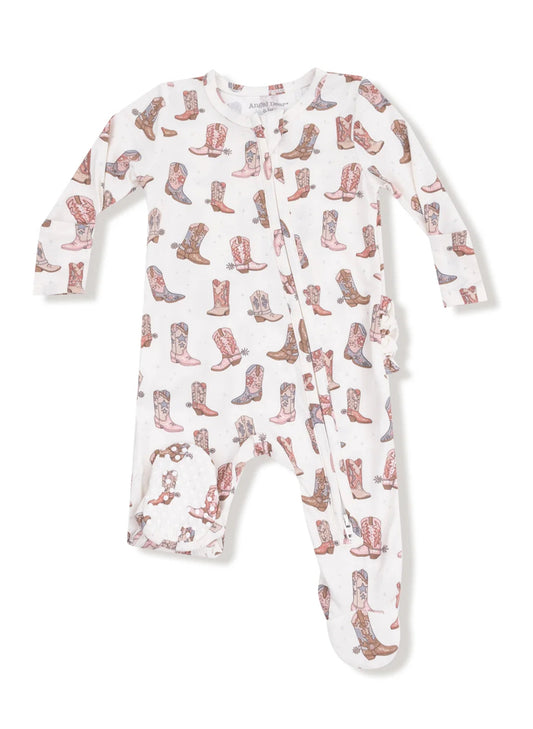Future Cowgirl 2 Way Zipper Ruffle Footie