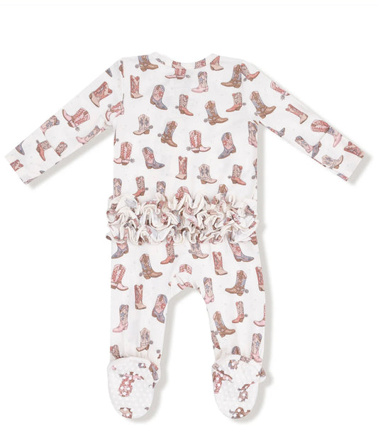 Future Cowgirl 2 Way Zipper Ruffle Footie