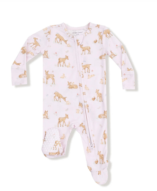 Little Fawn 2 Way Zipper Ruffle Footie