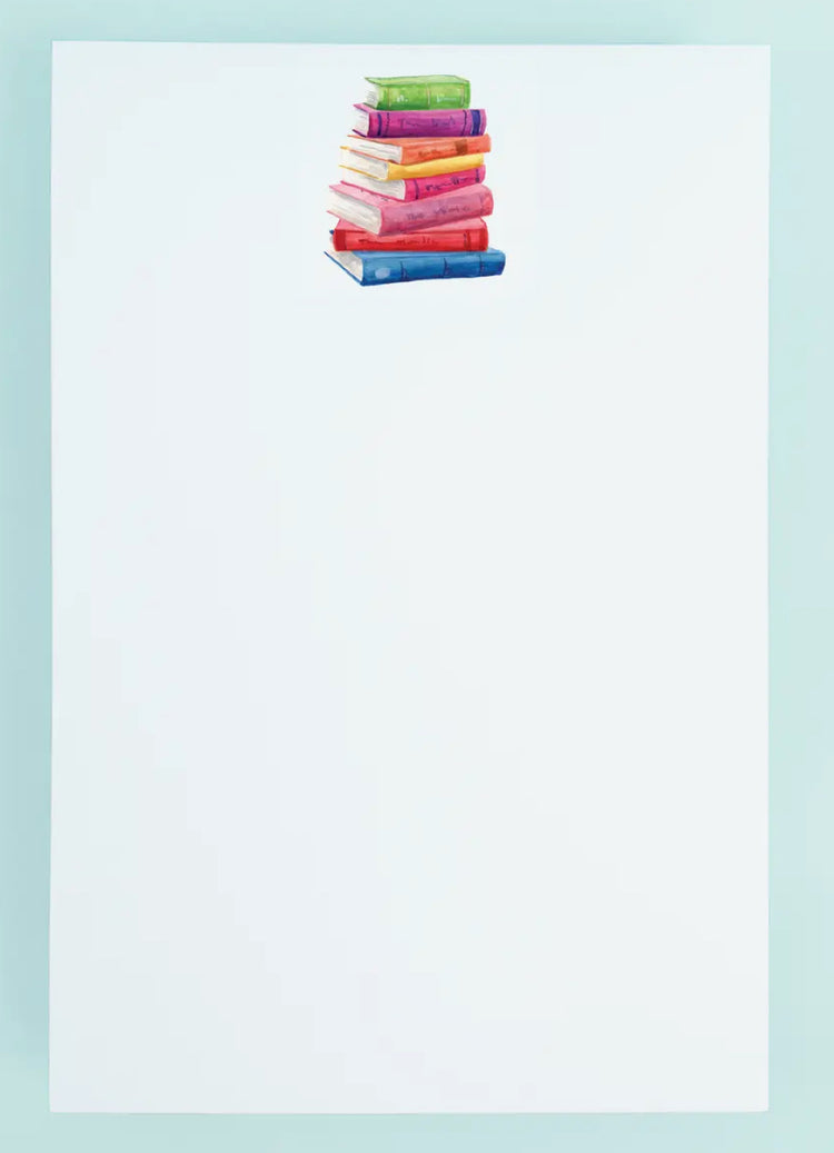 Pastel Book Stack Note Pad