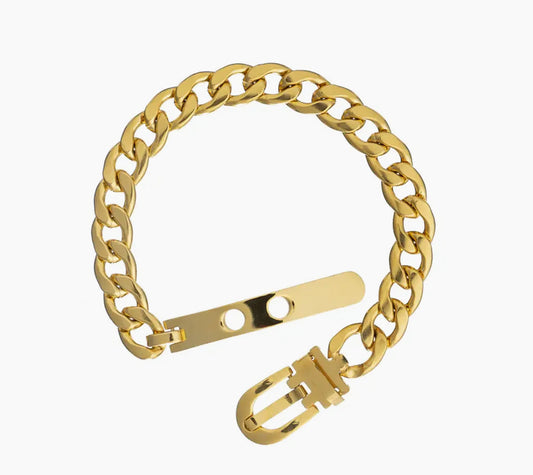 Large Waterproof Gold Belt Bracelet