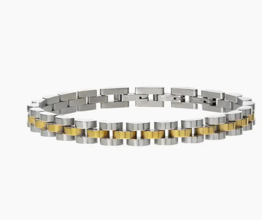 Waterproof Two Toned Dainty Watchband Bracelet