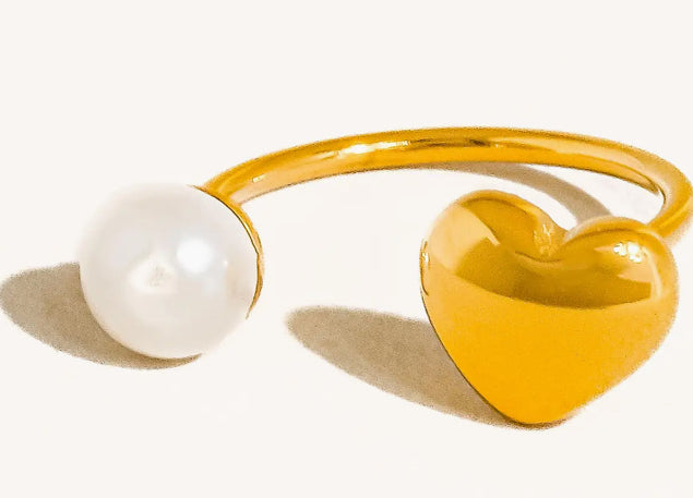 Pearl Heart Ring Size 7