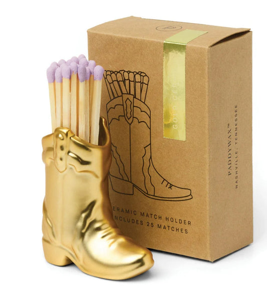 Gold Boot Match Holder