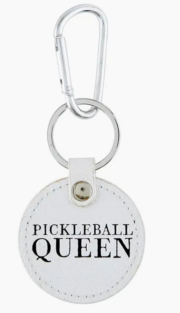 Pickleball Queen Leather Keychain