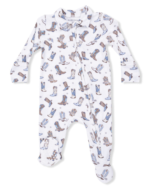 Cowboy Boots Two Way Zipper Footie