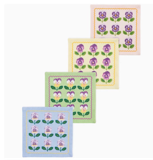 Painted Posy Cocktail Napkins Set of 4