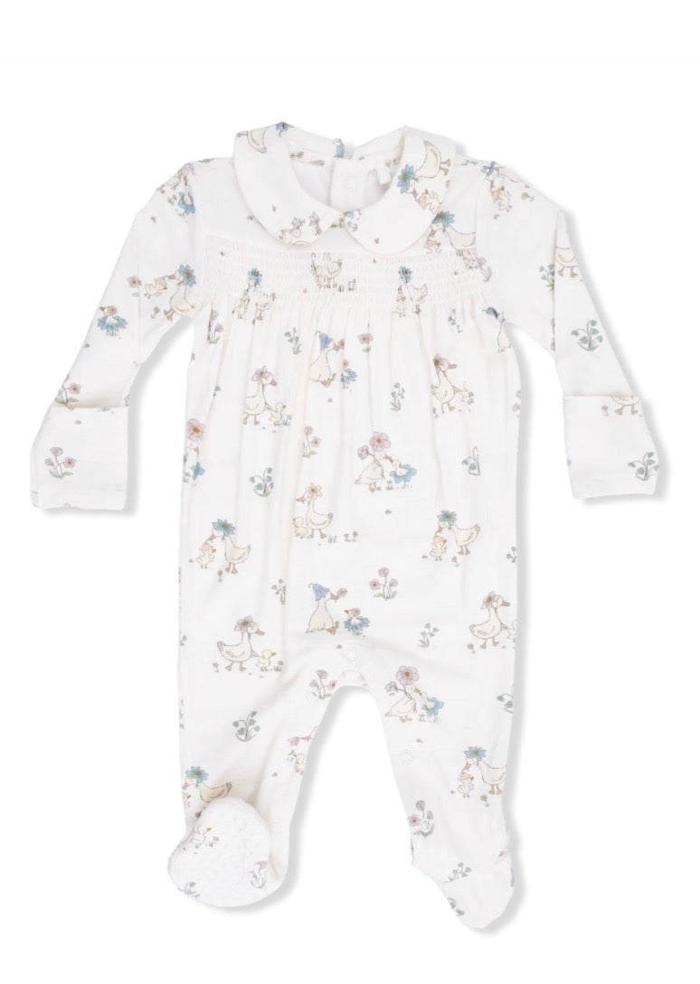 Flower Duckling Peter Pan Collar Footie