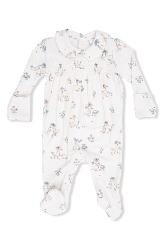 Flower Duckling Peter Pan Collar Footie