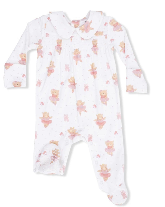 Teddy Bear Ballerina Peter Pan Collar Footie